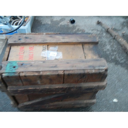 802 - An old wooden crate from a Norton engine, COLLECT ONLY.