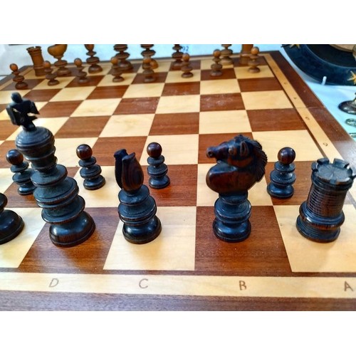 191 - A chess set with board. COLLECT ONLY.