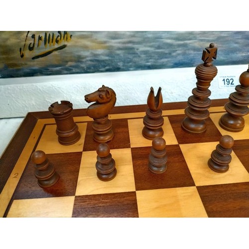 191 - A chess set with board. COLLECT ONLY.