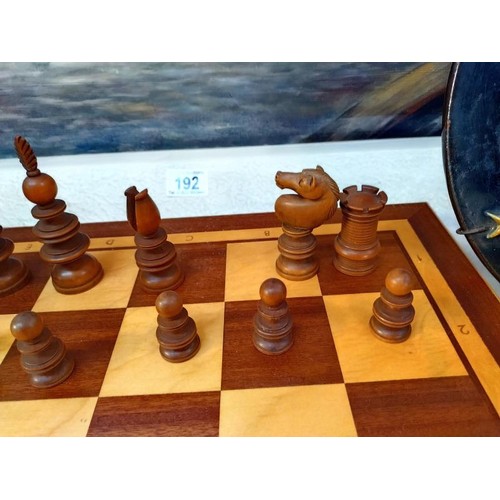 191 - A chess set with board. COLLECT ONLY.