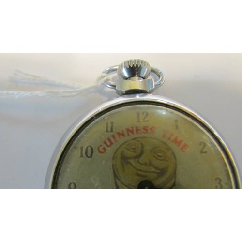 2003 - A chrome nodding Guinness toucan pocket watch, in working order.