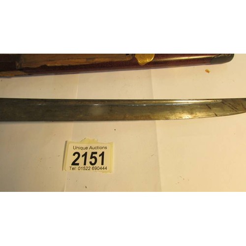 2151 - A pair of 19th Century Japanese Kutani swords with chagreen hilts, 1:- 44.5 cm long, blade 30.5 cm, ... 