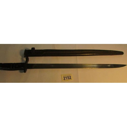 2152 - A USA Remington 1917 bayonet in sheath, 58 cm long, blade 43 cm. COLLECT ONLY