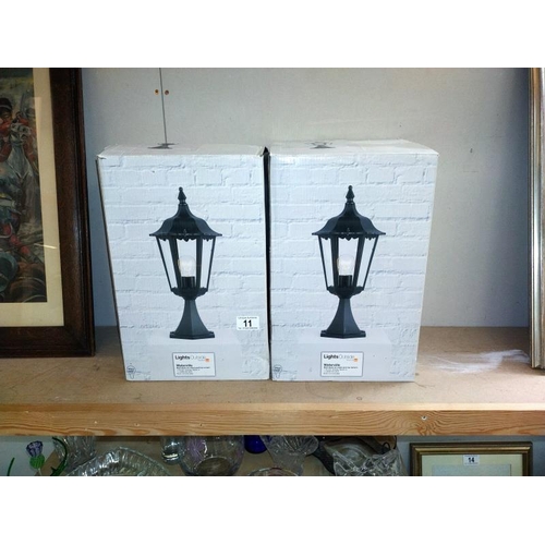 11 - 2 boxed post top lanterns