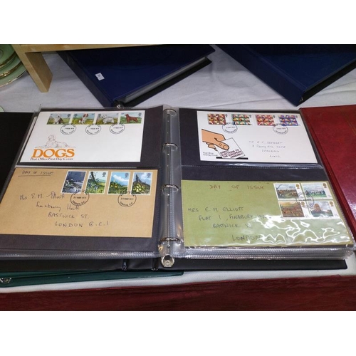 13 - 5 stamp albums, 2 general collection, 2 x Royal Mail first day cover albums (approximately 90 covers... 