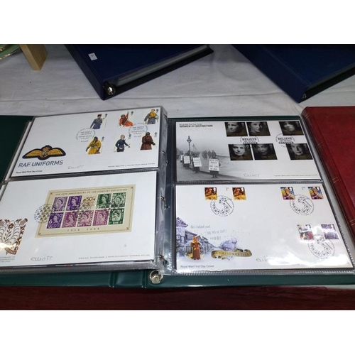 13 - 5 stamp albums, 2 general collection, 2 x Royal Mail first day cover albums (approximately 90 covers... 