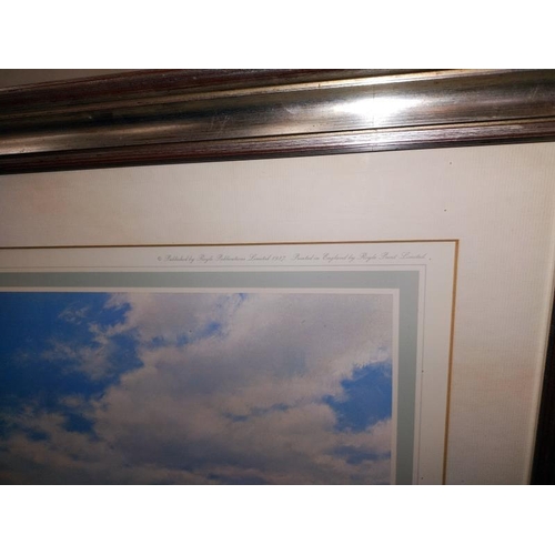 15 - A silver coloured framed & glazed  print 'Salute to the ocean' signed by the artist John Young & Lau... 