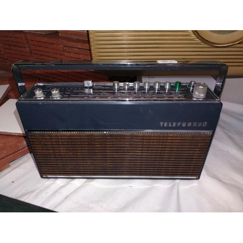 9 - 6 vintage radio's including Dynatron, Bush, Telefunken, Haker & Ferguson etc. COLLECT ONLY.