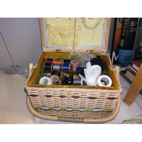 20 - A quantity of haberdashery including threads, sewing boxes, buttons & vintage needle packages