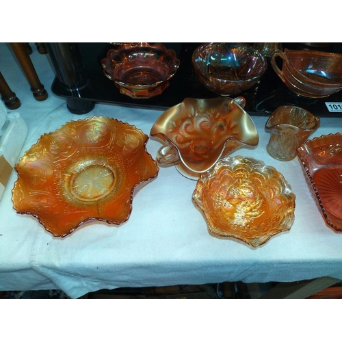 1016 - A large quantity of amber carnival glass, COLLECT ONLY.