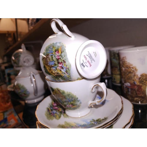 1031 - A Royal Vale part tea set & 6 Danbury Mint mugs COLLECT ONLY.