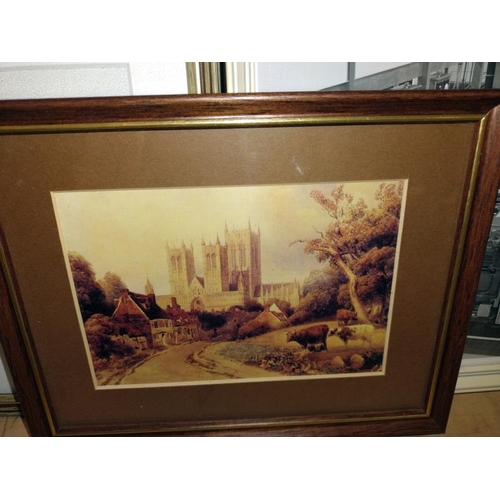 1042 - A quantity of Lincoln related framed & glazed pictures. COLLECT ONLY.