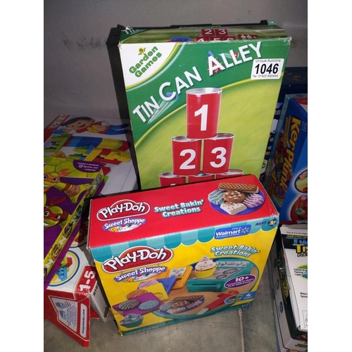 1046 - A quantity of toys & games including Ker Plunk, tin can alley & Mega Bloks etc.