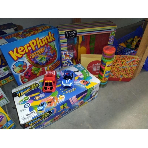 1046 - A quantity of toys & games including Ker Plunk, tin can alley & Mega Bloks etc.