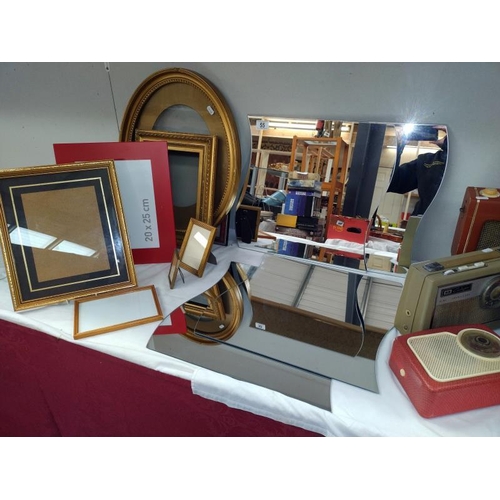 55 - A quantity of frames including gilt oval example & set of 4 mirrors, COLLECT ONLY.