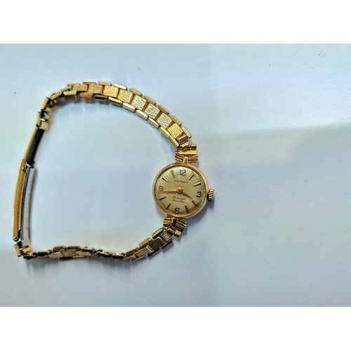 2036 - A Tudor Royal gold ladies watch in working order together with a gold Rotary ladies watch, early 20t... 