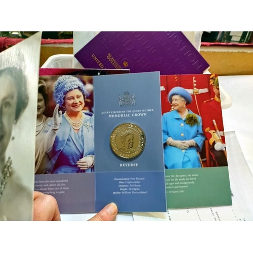 2116 - A selection of UK coin sets including Queen Mother Memorial Crown etc.