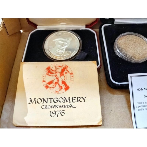 2128 - D Day 60th anniversary 925 commemorative in case with sand from Normandy beach limited edition 1000 ... 