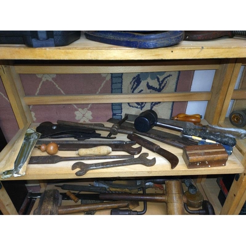 102 - A good selection of mixed tools, wood turnings, car radios etc, COLLECT ONLY.