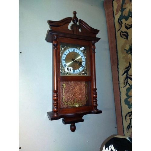 105 - A Bentime Vienna style quartz wall clock height 64cm, COLLECT ONLY.