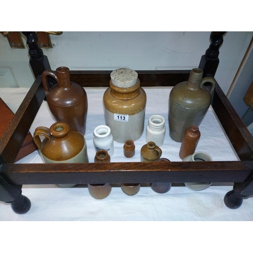 113 - A selection of stoneware jars and flagons, COLLECT ONLY.