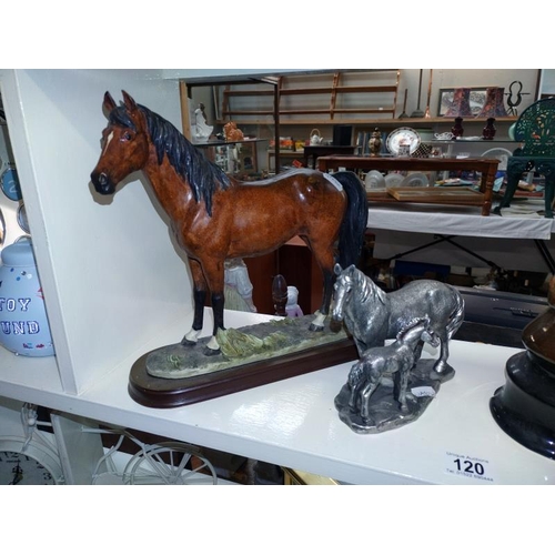 120 - A selection of horse figures including Anne Wall and Leonardo, COLLECT ONLY.