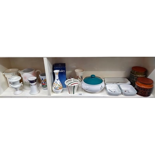 132 - English pottery including Denby, Greenwheat, Hornsea etc plus French and European pottery, COLLECT O... 