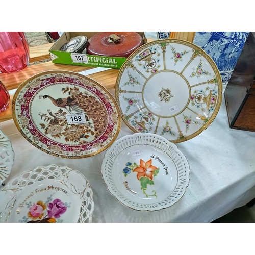 168 - A collection of cabinet plates including ribbon plates, COLLECT ONLY.