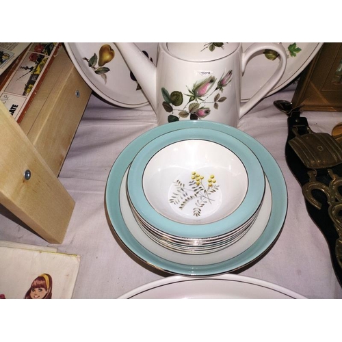 68 - Royal Tudor Ware ironstone oval plates, Ridgeway fruit/dessert bowls and a teapot, COLLECT ONLY.