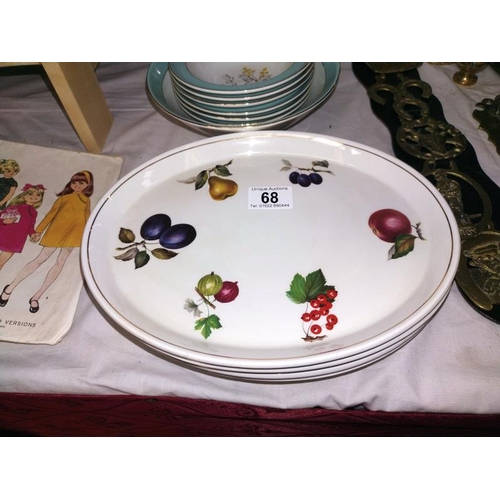 68 - Royal Tudor Ware ironstone oval plates, Ridgeway fruit/dessert bowls and a teapot, COLLECT ONLY.