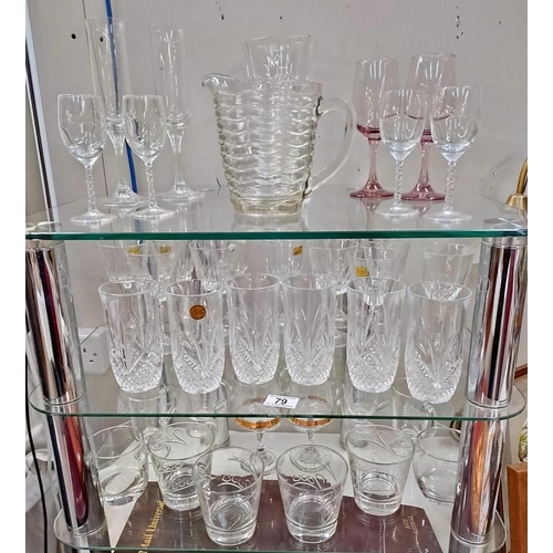 79 - A selection of glassware including French crystal, COLLECT ONLY.