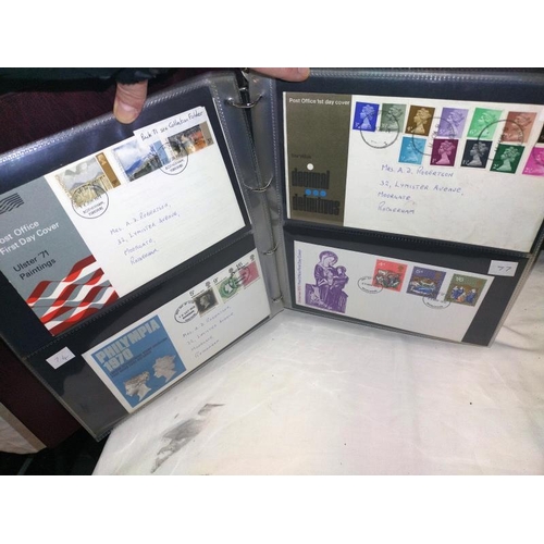 80 - 5 stamp albums, 2 general collection, 2 Royal Mail FDC, approximately 90 covers, 1 post office postc... 