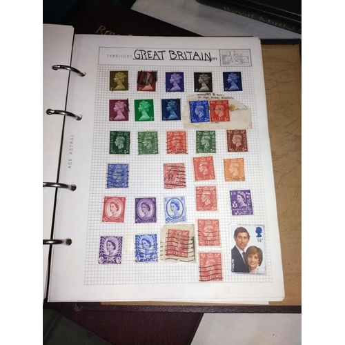 80 - 5 stamp albums, 2 general collection, 2 Royal Mail FDC, approximately 90 covers, 1 post office postc... 