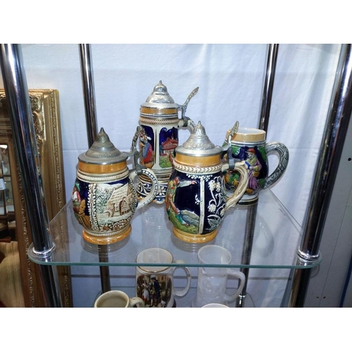 83 - A good selection of vintage beer steins and tankards, COLLECT ONLY.