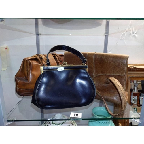 88 - 3 leather handbags