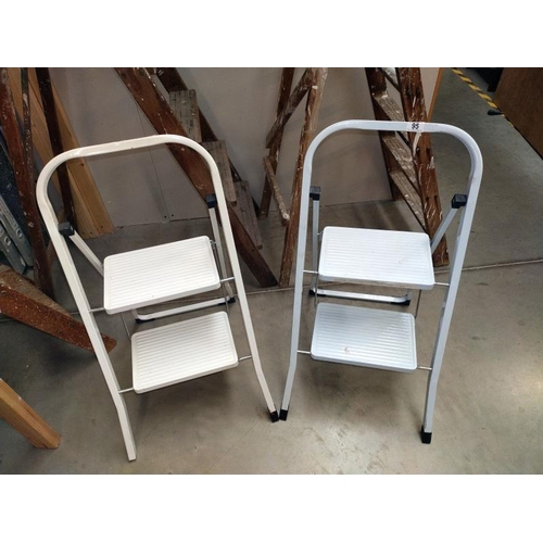 95 - 2 small folding step ladders, COLLECT ONLY.