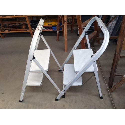 95 - 2 small folding step ladders, COLLECT ONLY.