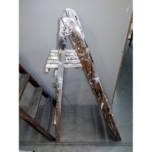 96 - A vintage wooden step ladder, COLLECT ONLY.