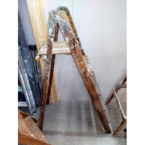 98 - A vintage wooden step ladder, COLLECT ONLY.