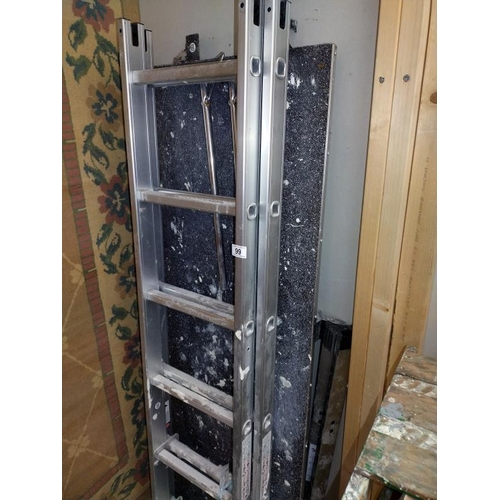 99 - Aluminium ladders with work platform, COLLECT ONLY.