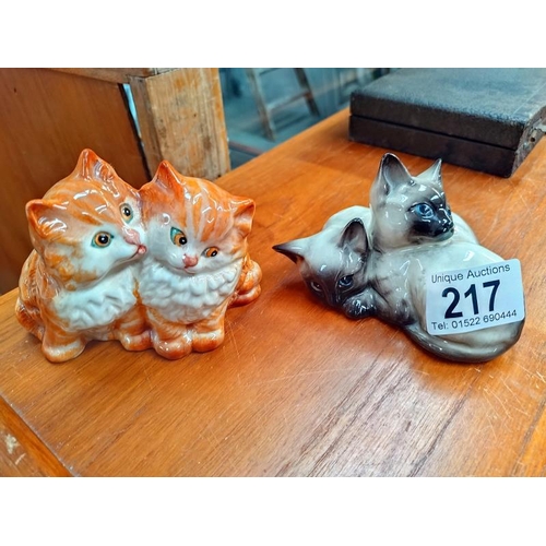 217 - Two Beswick cat groups