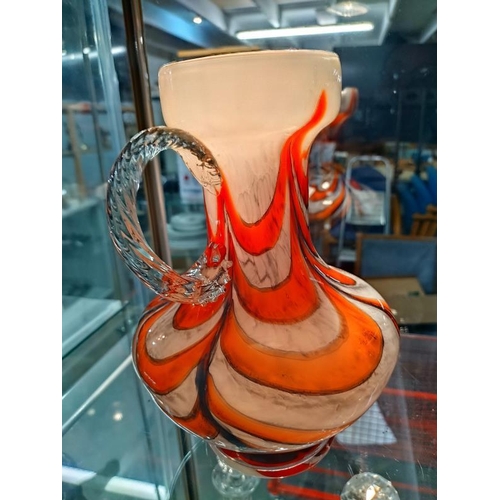 2206 - A 1970's Murano glass jug by Carlo Moretti. Height 23.5cm