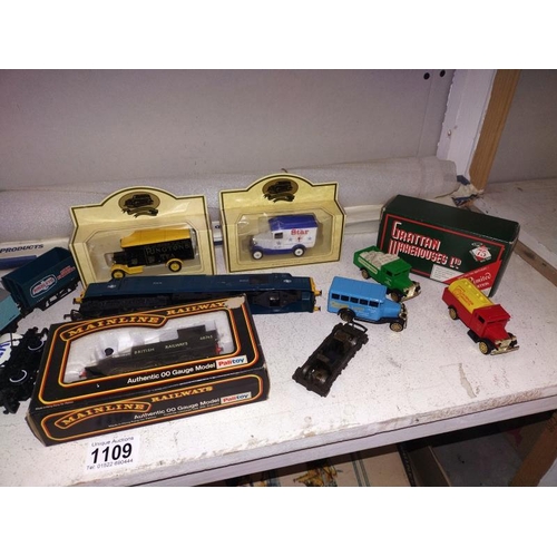 1109 - A boxed Mainline J72 class tank Locomotive and a selection of loose Rolling stock and die cast and P... 