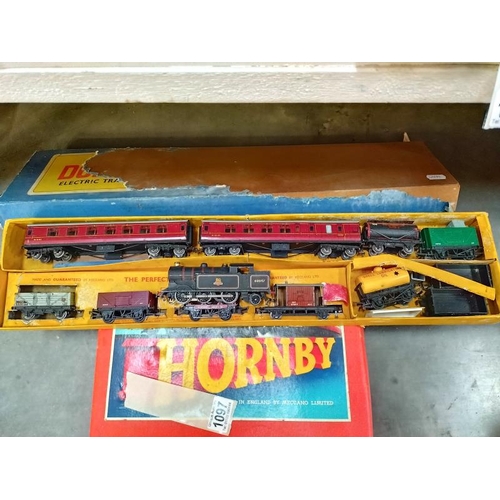 1097 - A Hornby 0 gauge goods train set no 20 and Dublo 00 gauge train set. COLLECT ONLY.