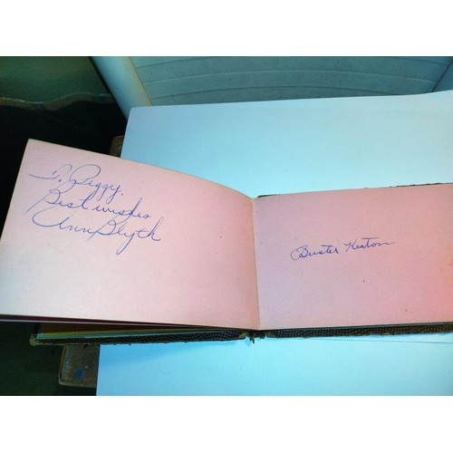 2093 - An excellent autograph book including:
Walt Disney, Buster Keaton, Burt Lancaster, Dinah Shore, Mary... 