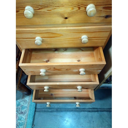 263 - A pine six drawer chest. 57cm 37cm x height 107cm, COLLECT ONLY.