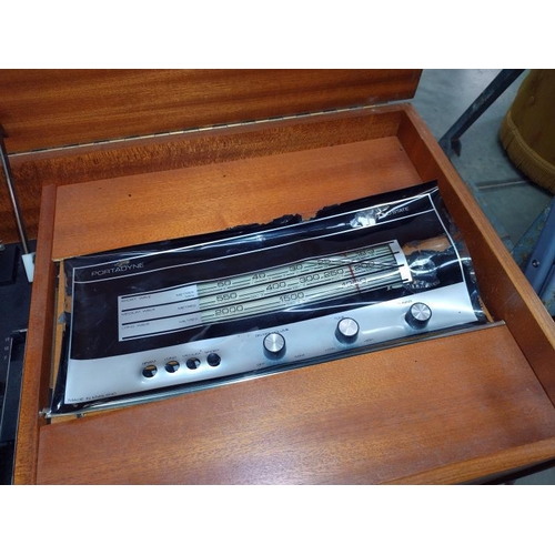 283 - A 1960's Portadyne Radiogram, radio bezel A/F. COLLECT ONLY.