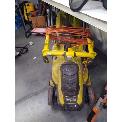 305 - An electric Ryobi rotary lawnmower with catcher.  COLLECT ONLY.