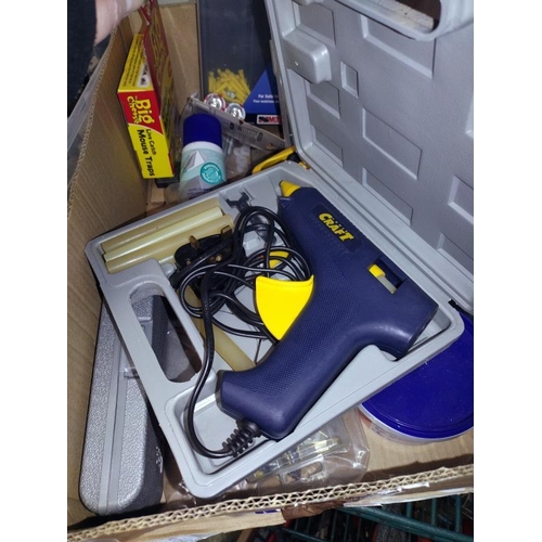 318 - A box of miscellaneous including tool accessories, glue gun , screws etc.  COLLECT ONLY.