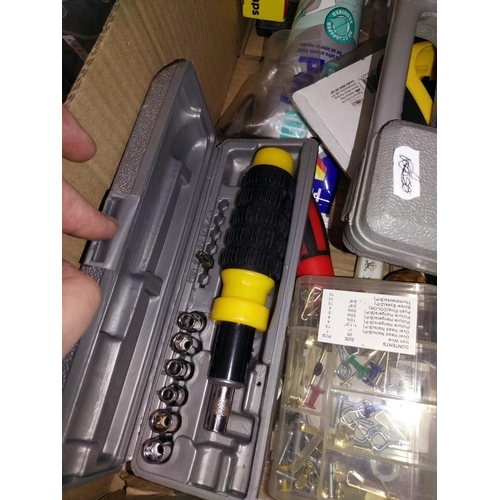 318 - A box of miscellaneous including tool accessories, glue gun , screws etc.  COLLECT ONLY.